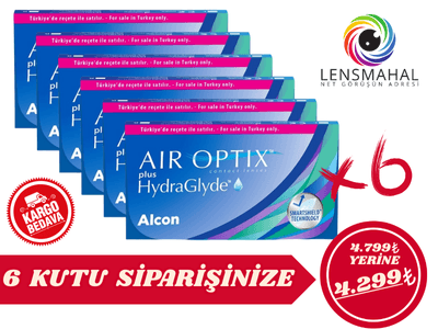 Air Optix Plus HydraGlyde - (6 Kutu İndirimli Set)