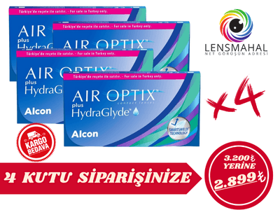 Air Optix Plus HydraGlyde - (4 Kutu İndirimli Set)
