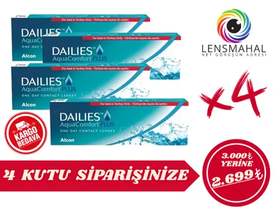 Dailies Aqua Comfort 30lu Kutu - (4 Kutu İndirimli Set)